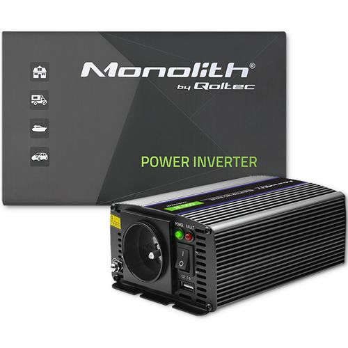 Qoltec Przetwornica napięcia Monolith 600 MS Wave | 12V na 230V | 300/600W | USB na Arena.pl