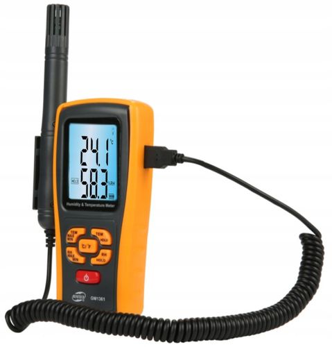 HIGROMETR MIERNIK WILGOTNOŚĆ TEMPERATURA POWIETRZA TERMOHIGROMETR BENETECH na Arena.pl