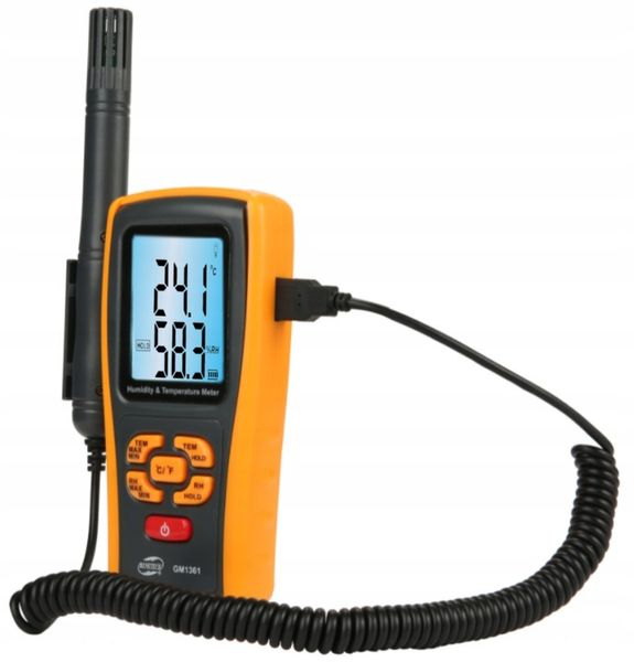 HIGROMETR MIERNIK WILGOTNOŚĆ TEMPERATURA POWIETRZA TERMOHIGROMETR BENETECH zdjęcie 10