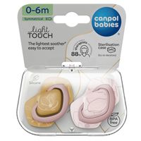 CANPOL Smoczek uspokajający silikonowy symetryczny 0-6m GOLD różowy 2 szt