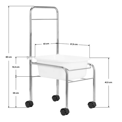 Brodzik do pedicure na kółkach chrom na Arena.pl