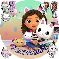 OPŁATEK NA TORT 30CM - KOCI DOMEK GABI + IMIĘ + GRATIS! 24CM 26CM