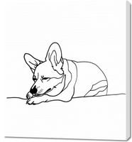 Obraz 90x100cm Śpiący Corgacz