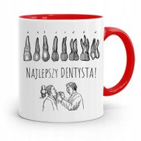 Kubek Czerwony Prezent Dentysty Najlepszy Dentysta Z Nadrukiem Ze Zdjęciem