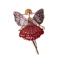 Broszka przypinka w kształcie tancerki, akrobatki - czerwona