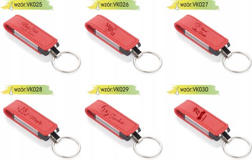 pamiątka ekoskóra pendrive z grawerem NA 18 URODZINY czerwony 16 GB na Arena.pl