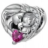 Charms Zawieszka Charms Serce Mama i Dziecko Srebro 925 Charmsy Trusky