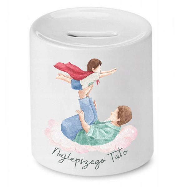 Skarbonka Dla Taty Najlepszego Tato Prezent Z Nadrukiem Ze Zdjęciem zdjęcie 1