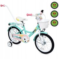 ROWEREK DZIECIĘCY 16 CALI ROWER DLA DZIEWCZYNKI KOSZYK I PROWADNIK + GRATIS