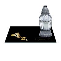 SZKLANA PODSTAWKA POD ZNICZE 40x30cm 487b + napis