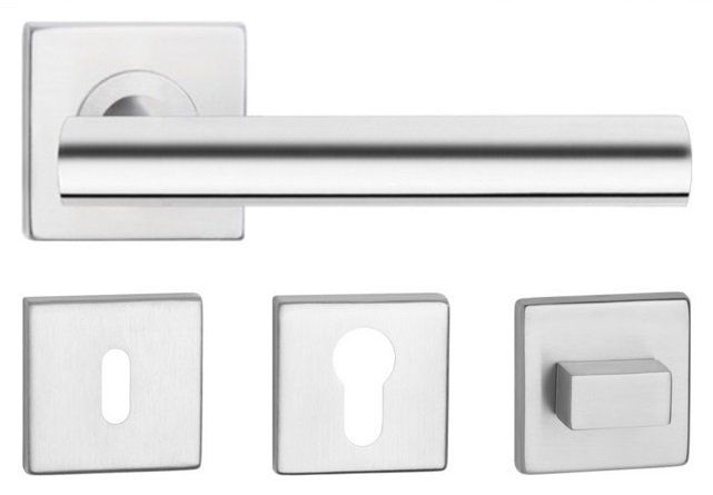 KLAMKA DRZWIOWA ELEKTRA NIERDZEWNA KOMPLET ROZET zdjęcie 1