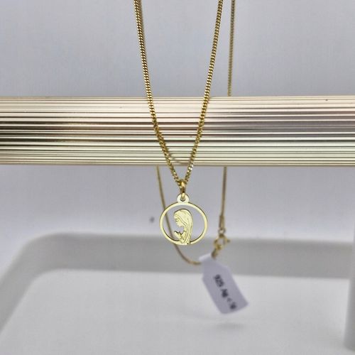 NASZYJNIK SREBRNY ZŁOCONY MEDALIK MATKA BOSKA FATIMSKA SREBRO 925 na Arena.pl