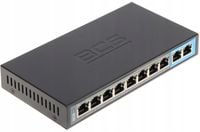 Switch PoE 10-portowy do kamer BCS Basic 8x PoE 2x LAN Uplink Gigabit