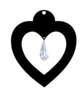 Z16a Zawieszka ozdoba ażurowa serce kryształ czarn