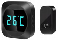 Wodoodporny Dzwonek Bezprzewodowy Bezbateryjny do Furtki do Drzwi Termometr