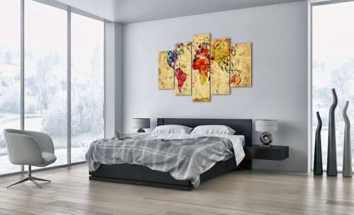 Obraz Na Płótnie - Mapa Kontynenty  - 150X100 Cm - Ea150X100-3582 na Arena.pl