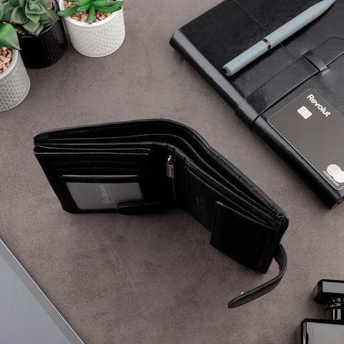 Pojemny PORTFEL MĘSKI Skórzany Pionowy OCHRONA RFID BLOCK Karty | KORUMA na Arena.pl