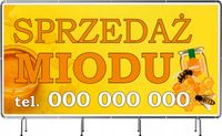 BANER REKLAMOWY 200x100 cm plandeka duży wybór wzorów SPRZEDAŻ MIODU