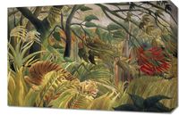 Obraz 60x40cm Tiger in a Storm, Rousseau Vintage do Salonu