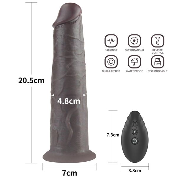 8.0'' Dual Layered Platinum Silicone Rotator zdjęcie 2