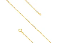 DELIKATNY POZŁACANY SREBRNY ŁAŃCUSZEK REGULOWANY 42-45CM ANKIER 1.1MM