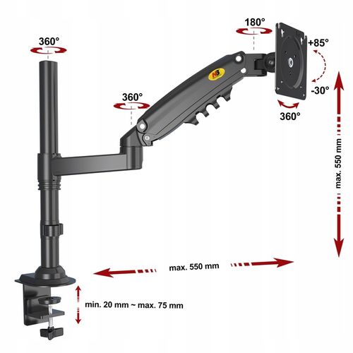 Biurkowy Obrotowy Uchwyt do Monitora TV LCD 17-27 na Arena.pl