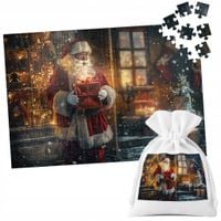 PUZZLE TRADYCYJNE - ŚWIĄTECZNE WZORY MIKOŁAJ RENIFER PREZENT - 96 el