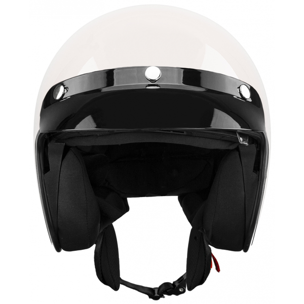 Kask na skuter motocyklowy otwarty z daszkiem BB 588 -przeźroczysta blenda XL biały zdjęcie 4