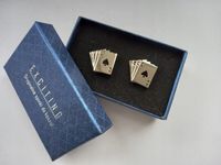 Srebrne spinki do mankietów koszul EXC Karty do Gry Cztery Asy