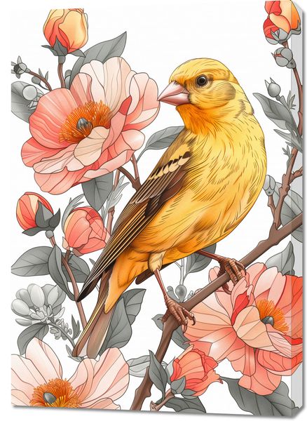 Obraz 70x100cm Wiosenny Śpiewaczek zdjęcie 1