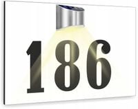 biała TABLICZKA ADRESOWA aluminowa numer posesji 40x30 lampka solarna led