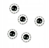 Guziki biało-czarne wzorek 12,5 mm 2 otw. 10 szt
