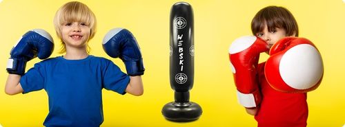 WOLNO-STOJĄCY BOKSERSKI WOREK TRENINGOWY DMUCHANY DLA DZIECI 165CM na Arena.pl