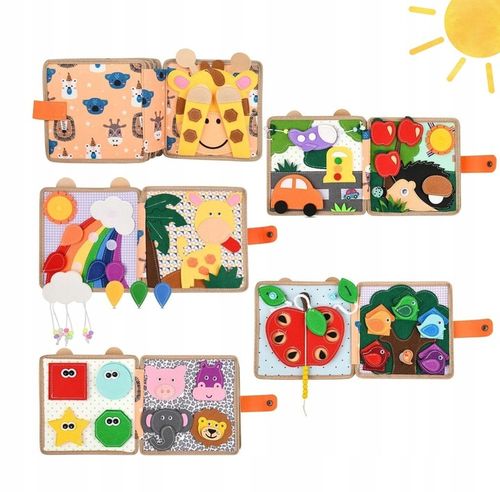 Tablica Manipulacyjna Sensoryczna Montessori Książeczka Zabawka Edukacyjna na Arena.pl