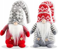 DEKORACJA SKRZATY DUŻE świąteczne krasnale para ozdoba NA prezent 42cm