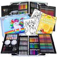 ZESTAW ARTYSTYCZNY DO MALOWANIA Rysowania Dla Dzieci WALIZKA PREZENT GRATIS