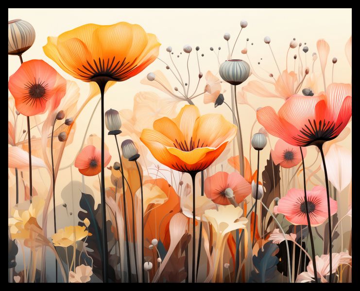 Plakat 50x40cm Taneczne Maki zdjęcie 2