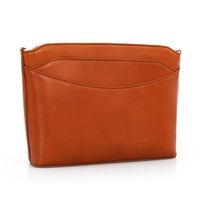 VERA PELLE torebka listonoszka duża klasyczna z paskiem V063 camel