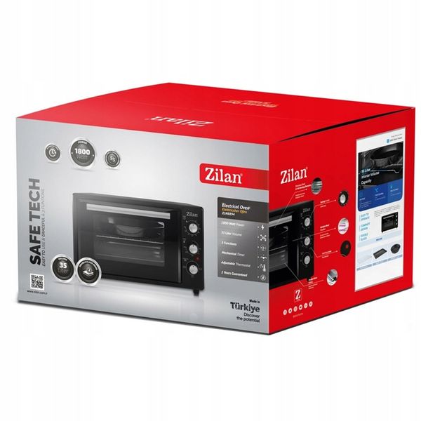 MINI PIEKARNIK ELEKTRYCZNY DOUBLE GLASS GRILL TIMER 35L 1800W zdjęcie 15