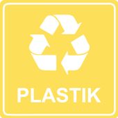 NAKLEJKA PLASTIK SEGREGACJA ŚMIECI NA ŚMIETNIK KOSZ WODOODPORNA 20x20 cm