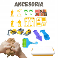 Zestaw Piasek Kinetyczny Plac Budowy w Walizce Pojazdy 1kg WOOPIE Montessor