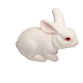 Zajączek siedzący flokowany biały