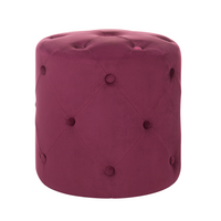 Puf welurowy ø 40 cm burgundowy COROLLA