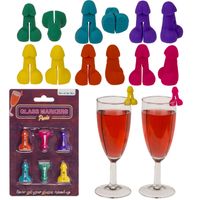 Penisowe zakładki do drinka silikon gadżet imprezowy Glass Markers Penis
