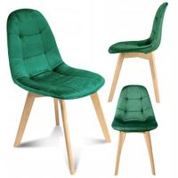 Krzesło tapicerowane welurowe zielone