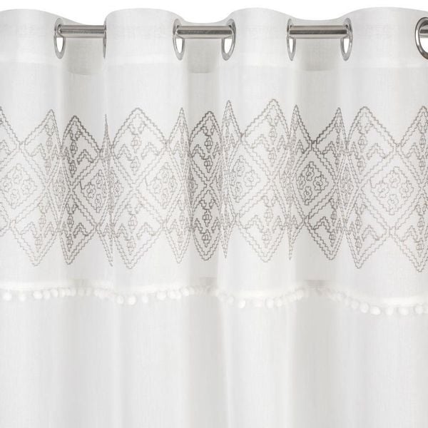 Firana gotowa na przelotkach DAPHNE 140x250 Eurofirany biała/srebrna zdjęcie 2