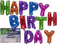 Zestaw 13 kolorowych balonów - Happy Birthday