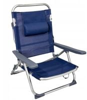 Składane krzesło plażowe z funkcją leżaka Olivia granatowe