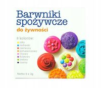 Zestaw barwników spożywczych w proszku 8 kolorów