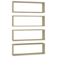 Półki ścienne kostki, 4 szt., dąb sonoma, 80x15x26,5 cm, płyta